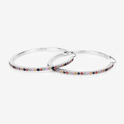 Bids.com 2.24 Carat Genuine Multi Sapphire .925 Sterling Silver Earrings Earrings