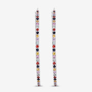 Bids.com 2.24 Carat Genuine Multi Sapphire .925 Sterling Silver Earrings Earrings