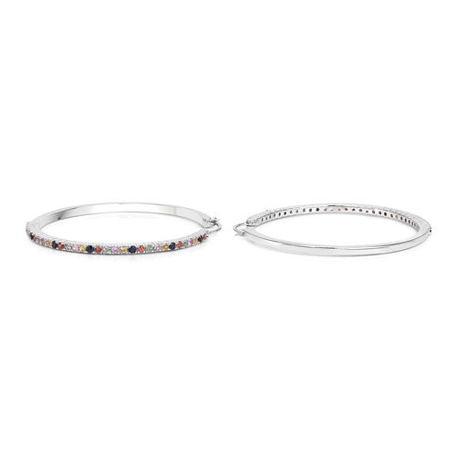 Bids.com 2.24 Carat Genuine Multi Sapphire .925 Sterling Silver Earrings Earrings