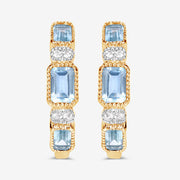 Bids.com 2.66 Carat Genuine Blue Topaz and White Topaz .925 Sterling Silver Earrings Earrings