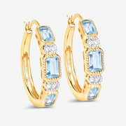 Bids.com 2.66 Carat Genuine Blue Topaz and White Topaz .925 Sterling Silver Earrings Earrings