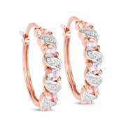 Bids.com 0.98 Carat Genuine Morganite and White Topaz .925 Sterling Silver Earrings Earrings