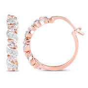 Bids.com 0.98 Carat Genuine Morganite and White Topaz .925 Sterling Silver Earrings Earrings