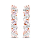 Bids.com 0.98 Carat Genuine Morganite and White Topaz .925 Sterling Silver Earrings Earrings