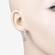 Bids.com 0.98 Carat Genuine Morganite and White Topaz .925 Sterling Silver Earrings Earrings