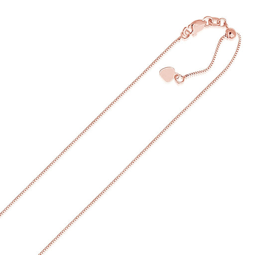 Bids.com 14k Rose Gold Adjustable Box Chain 0.7mm Necklaces