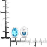 Bids.com 4.00 Carat Genuine Swiss Blue Topaz .925 Sterling Silver Earrings Earrings