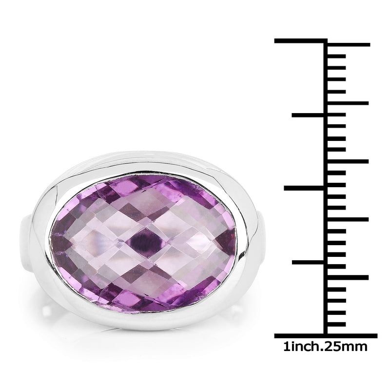 Bids.com 8.25 Carat Genuine Amethyst .925 Sterling Silver Ring Rings