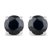 Bids.com 1.70 Carat Genuine Blue Sapphire 10K White Gold Earrings Earrings