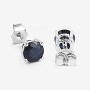 Bids.com 1.70 Carat Genuine Blue Sapphire 10K White Gold Earrings Earrings