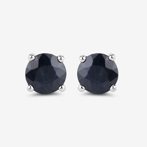 Bids.com 1.70 Carat Genuine Blue Sapphire 10K White Gold Earrings Earrings