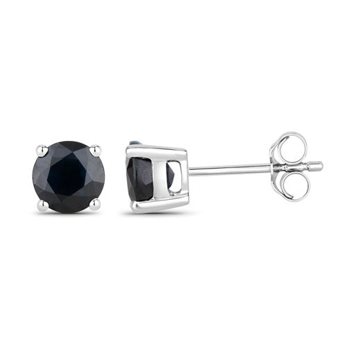 Bids.com 1.70 Carat Genuine Blue Sapphire 10K White Gold Earrings Earrings