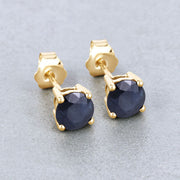 Bids.com 1.70 Carat Genuine Blue Sapphire 10K Yellow Gold Earrings Earrings
