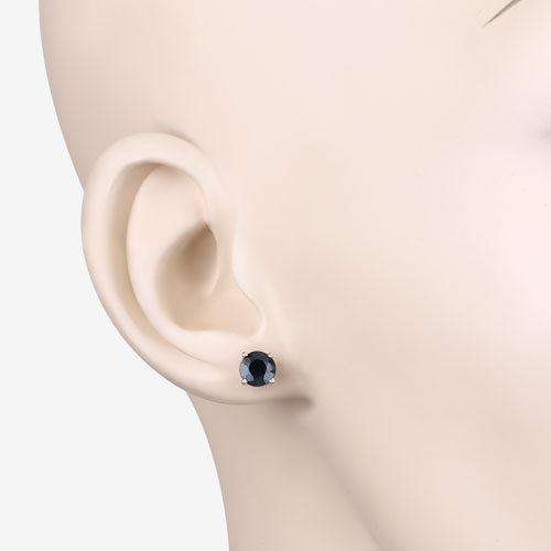 Bids.com 1.70 Carat Genuine Blue Sapphire 10K Yellow Gold Earrings Earrings
