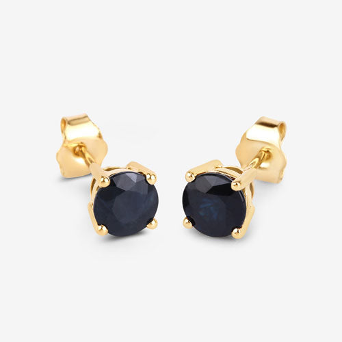 Bids.com 1.70 Carat Genuine Blue Sapphire 10K Yellow Gold Earrings Earrings