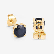 Bids.com 1.70 Carat Genuine Blue Sapphire 10K Yellow Gold Earrings Earrings