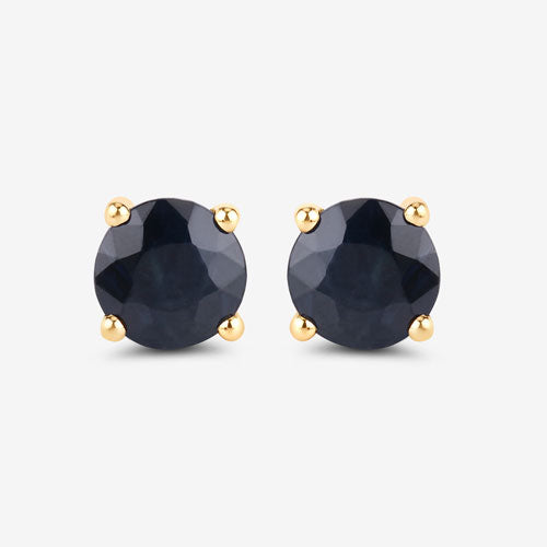 Bids.com 1.70 Carat Genuine Blue Sapphire 10K Yellow Gold Earrings Earrings