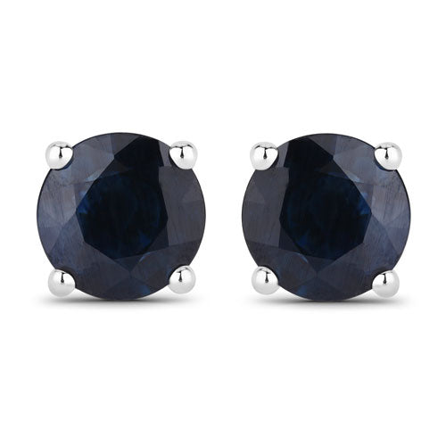 Bids.com 1.70 Carat Genuine Blue Sapphire 14K White Gold Earrings Earrings