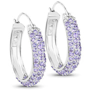 Bids.com 3.06 Carat Genuine Tanzanite .925 Sterling Silver Earrings Earrings