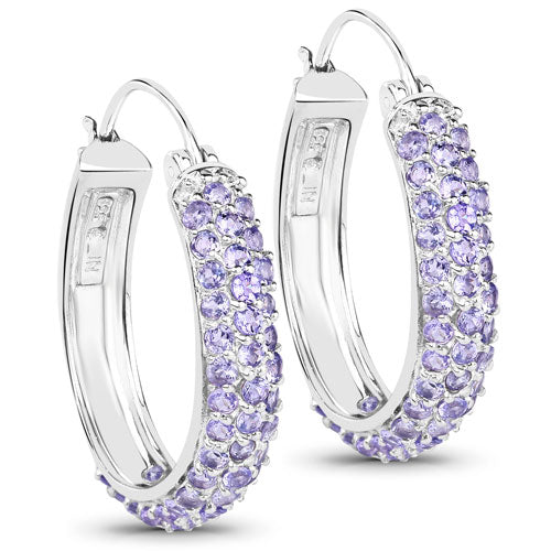 Bids.com 3.06 Carat Genuine Tanzanite .925 Sterling Silver Earrings Earrings