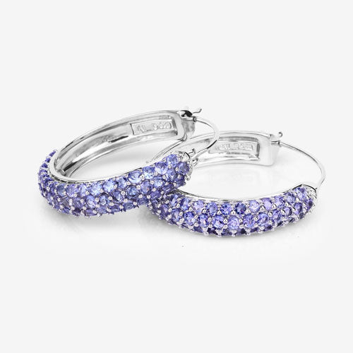 Bids.com 3.06 Carat Genuine Tanzanite .925 Sterling Silver Earrings Earrings