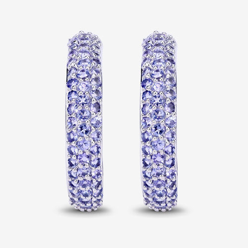 Bids.com 3.06 Carat Genuine Tanzanite .925 Sterling Silver Earrings Earrings