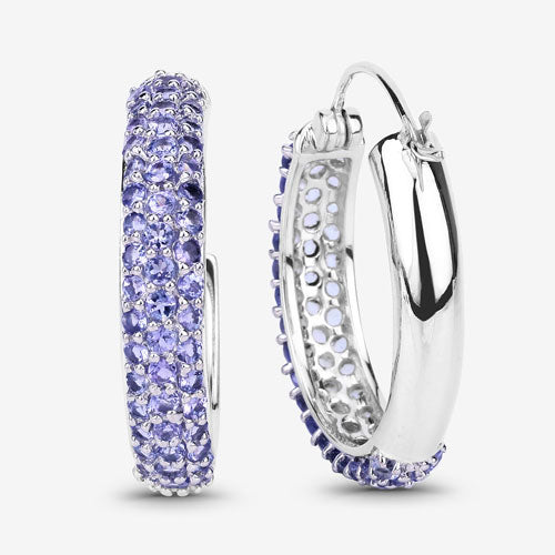 Bids.com 3.06 Carat Genuine Tanzanite .925 Sterling Silver Earrings Earrings