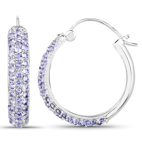 Bids.com 3.06 Carat Genuine Tanzanite .925 Sterling Silver Earrings Earrings