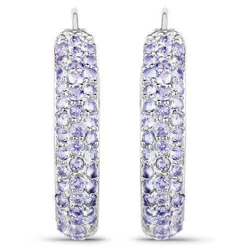 Bids.com 3.06 Carat Genuine Tanzanite .925 Sterling Silver Earrings Earrings