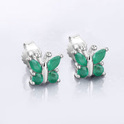 Bids.com 0.88 Carat Genuine Emerald .925 Sterling Silver Earrings Earrings