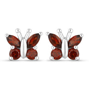 Bids.com 1.28 Carat Genuine Garnet .925 Sterling Silver Earrings Earrings