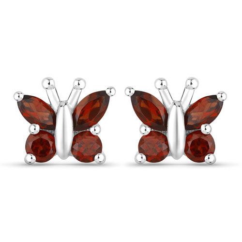Bids.com 1.28 Carat Genuine Garnet .925 Sterling Silver Earrings Earrings