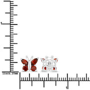 Bids.com 1.28 Carat Genuine Garnet .925 Sterling Silver Earrings Earrings