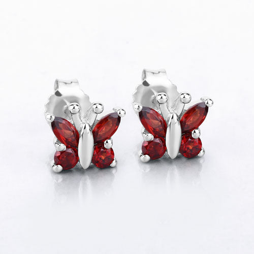 Bids.com 1.28 Carat Genuine Garnet .925 Sterling Silver Earrings Earrings