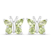 Bids.com 1.00 Carat Genuine Peridot .925 Sterling Silver Earrings Earrings
