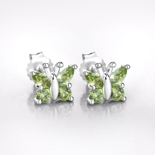 Bids.com 1.00 Carat Genuine Peridot .925 Sterling Silver Earrings Earrings