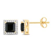 Bids.com 1.55 Carat Genuine Green Tourmaline and White Diamond 14K Yellow Gold Earrings Earrings
