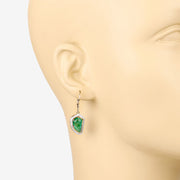 Bids.com 7.56 Carat Genuine Colombian Emerald and White Diamond 14K Yellow Gold Earrings Earrings