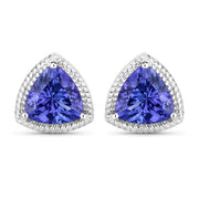 Bids.com 4.24 Carat Genuine Tanzanite 14K White Gold Earrings Earrings