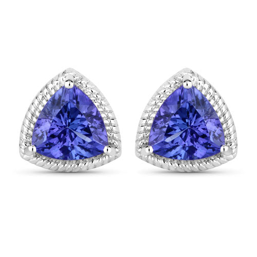 Bids.com 4.24 Carat Genuine Tanzanite 14K White Gold Earrings Earrings