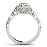 Bids.com 14k White Gold Halo Antique Style Round Diamond Engagement Ring (5/8 cttw) Rings