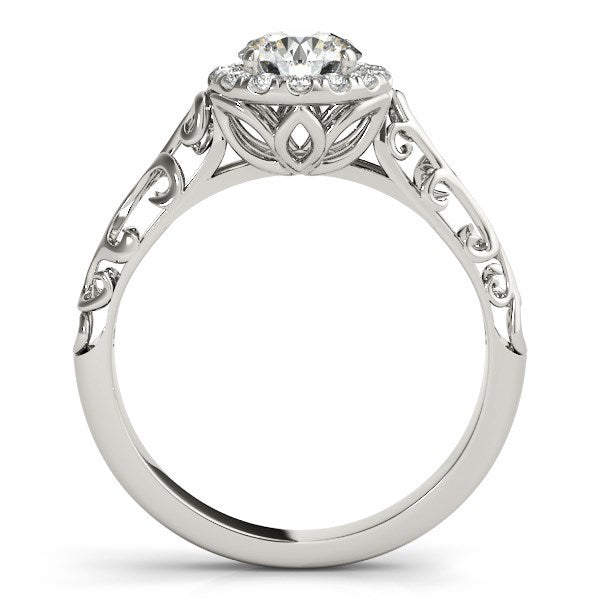 Bids.com 14k White Gold Halo Antique Style Round Diamond Engagement Ring (5/8 cttw) Rings