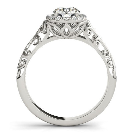 Bids.com 14k White Gold Halo Antique Style Round Diamond Engagement Ring (5/8 cttw) Rings