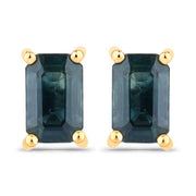 Bids.com 0.80 Carat Genuine Blue Sapphire 14K Yellow Gold Earrings Earrings