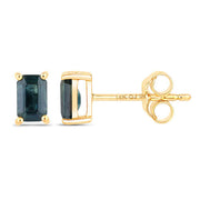 Bids.com 0.80 Carat Genuine Blue Sapphire 14K Yellow Gold Earrings Earrings