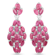 Bids.com 4.12 Carat Genuine Ruby .925 Sterling Silver Earrings Earrings