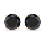 Bids.com 3.84 Carat Genuine Black Diamond 14K Yellow Gold Earrings Earrings
