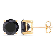 Bids.com 3.84 Carat Genuine Black Diamond 14K Yellow Gold Earrings Earrings