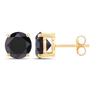 Bids.com 4.30 Carat Genuine Black Diamond 14K Yellow Gold Earrings Earrings