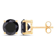 Bids.com 4.91 Carat Genuine Black Diamond 14K Yellow Gold Earrings Earrings